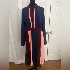 Pleated multi color dress - brand 1901 - size L